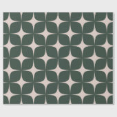 Deep Green Mid Century Moderne Elegante Geometrie Geschenkpapier (Flach)