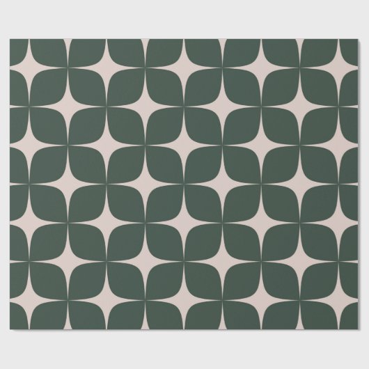 Deep Green Mid Century Moderne Elegante Geometrie Geschenkpapier (Flach)