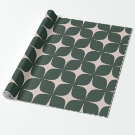Deep Green Mid Century Moderne Elegante Geometrie Geschenkpapier