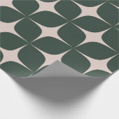 Deep Green Mid Century Moderne Elegante Geometrie Geschenkpapier (Ecke)