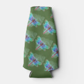 Deep Green mit Abstrakter mehrfarbiger Libelle Flaschenkühler (Vorderseite)