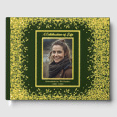 Deep Green Real Foil Funerbitale Gast Book Sparkon Gästebuch (Vorderseite)