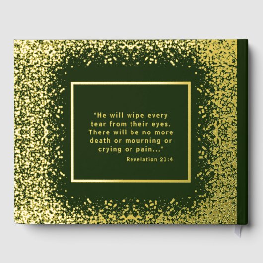 Deep Green Real Foil Funerbitale Gast Book Sparkon Gästebuch (Rückseite)