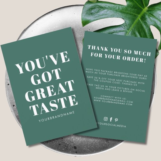 Deep green Sie haben großen Geschmack got danke