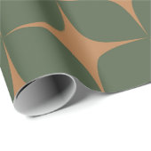 Deep Green Terracotta Mitte Jahrhundert Modernes E Geschenkpapier (Rolleneckpunkt)