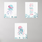 Deep Green Turquoise Liebe individuell anpassbar Bilderwand Sets (Vorderseite)