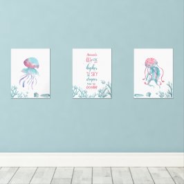 Deep Green Turquoise Liebe individuell anpassbar Bilderwand Sets