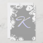 Deep Grey Yellow Lilac Blume Einladung zur Hochzei (Rückseite)