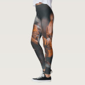 Deep Hazy Orange Hydrangea Leggings (Links)