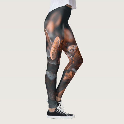 Deep Hazy Orange Hydrangea Leggings (Rechts)