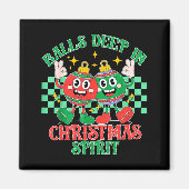 Deep In Christmas Bauble Festive Checkered Xmas  Magnet (Vorne)