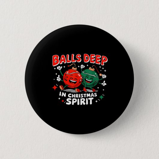 Deep In Christmas Srit Christmas Humorous Festive Button (Vorderseite)