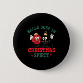 Deep In Christmas Srit Christmas Humorous Festive Button (Vorderseite)