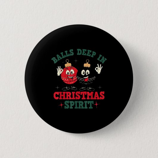 Deep In Christmas Srit Christmas Humorous Festive  Button (Vorderseite)