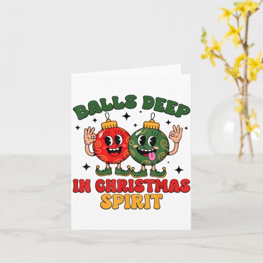 Deep In Christmas Srit Funny Christmas Saying  Karte (Gelbe Blume)