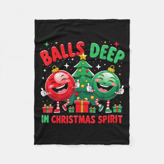 Deep In Christmas Srit Funny Ornament Fleecedecke (Vorderseite)