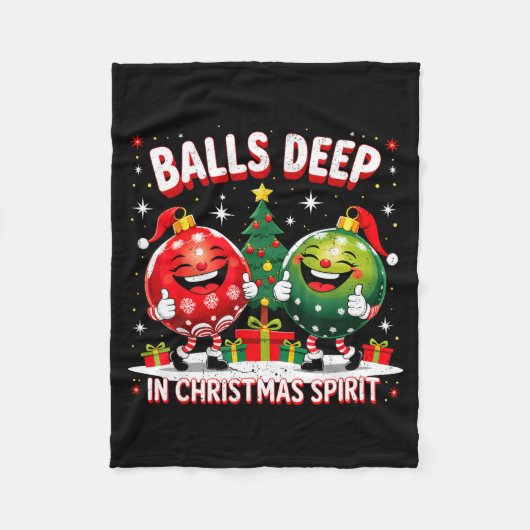 Deep In Christmas Srit Funny Ornament Fleecedecke (Vorderseite)
