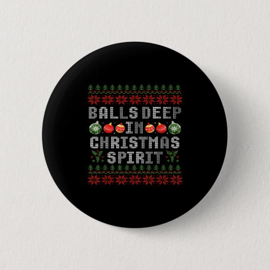 Deep In The Christmas Srit Couples Ugly Matching Button (Vorderseite)
