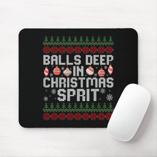 Deep In The Christmas Srit Matching Couples Ugly Mousepad (Mit Mouse)