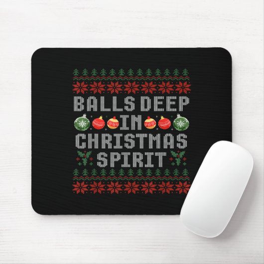 Deep In The Christmas Srit Matching Couples Ugly Mousepad (Mit Mouse)