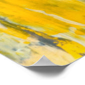 "Deep in Thought" Graue und gelbe Abstrakte Kunst Poster (Ecke)