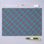 Deep Indigo, Aqua, Red & Shades of Blue Plaid Seidenpapier (Handwerk)