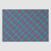 Deep Indigo, Aqua, Red & Shades of Blue Plaid Seidenpapier (Vorderseite)