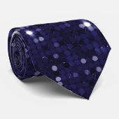 Deep Indigo Shimmer Sparkle Sequin Neck Tie Krawatte (Gerollt)