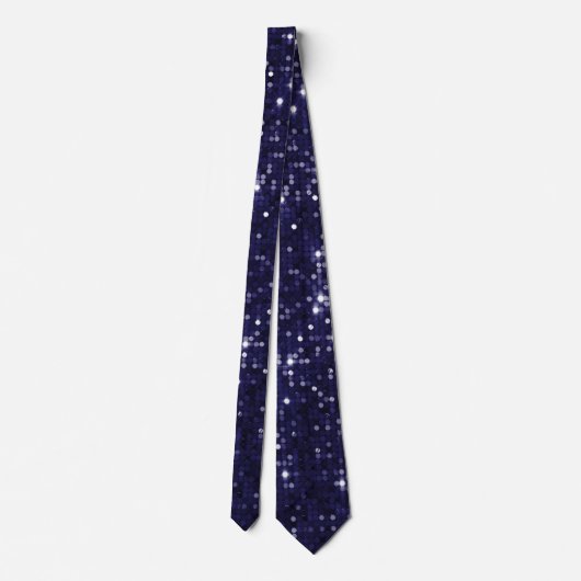 Deep Indigo Shimmer Sparkle Sequin Neck Tie Krawatte (Rückseite)