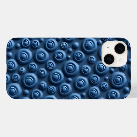 Deep Indigo Spiral iPhone Case Modern Design (Rückseite (Horizontal))