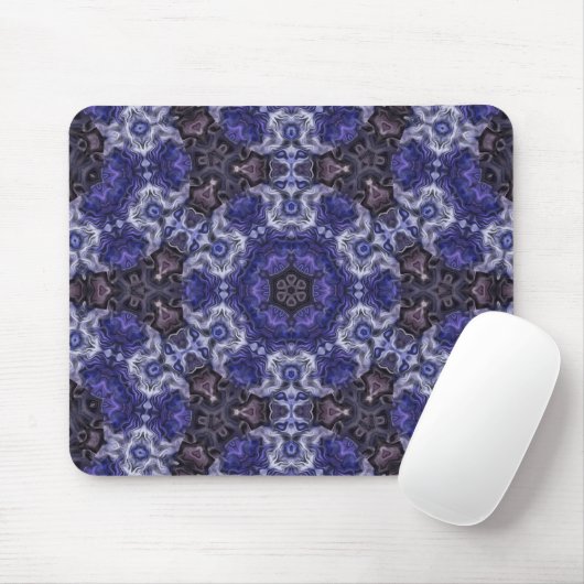Deep Indigo Swirl Mandala mit Fluid Patterns Mousepad (Mit Mouse)