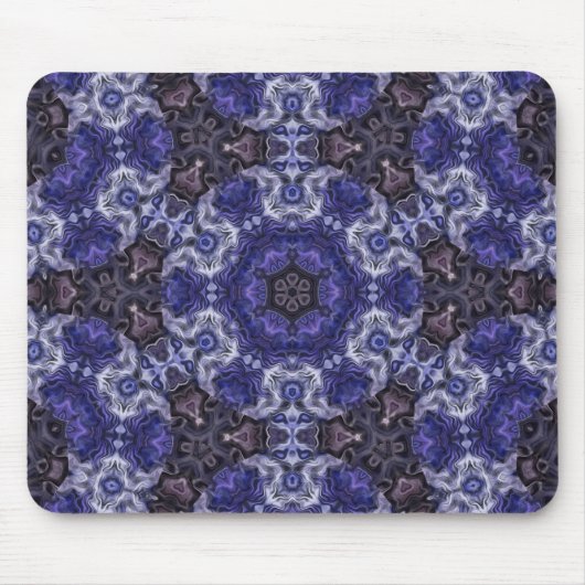 Deep Indigo Swirl Mandala mit Fluid Patterns Mousepad (Vorne)