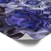 Deep Indigo Swirl Mandala mit Fluid Patterns Poster (Ecke)