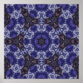 Deep Indigo Swirl Mandala mit Fluid Patterns Poster (Vorne)