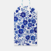 Deep Indigo watercolor Floral Thank You Geschenkanhänger (Rückseite)