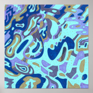 "Deep is the Ocean" 12x12 Original Abstrakt Poster