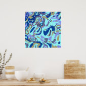 "Deep is the Ocean" Original Abstrakt Poster (Küche)