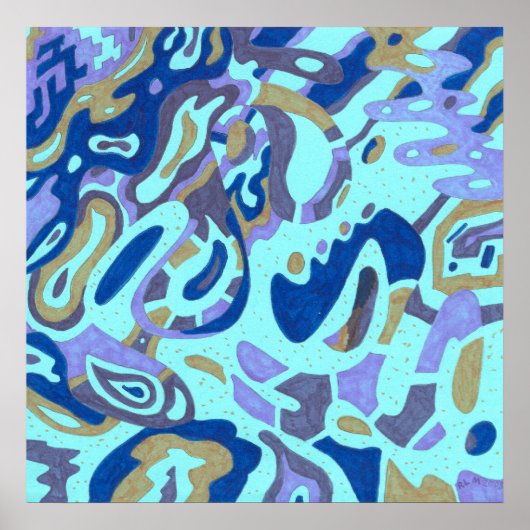 "Deep is the Ocean" Original Abstrakt Poster (Vorne)