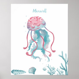 Deep Jellyfish Liebe anpassbar Poster