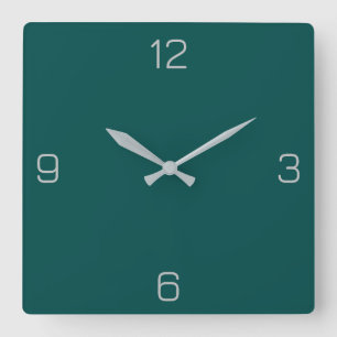 Deep Jungle Green 004B49 Color - Option Name hinzu Quadratische Wanduhr