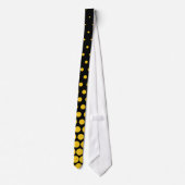Deep Lemon Polka Dots Modern Black Krawatte (Rückseite)