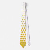 Deep Lemon Polka Dots Modern White Krawatte (Vorderseite)