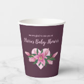 Deep Lila Blooming Lilies Baby Shower Pappbecher (Vorderseite)