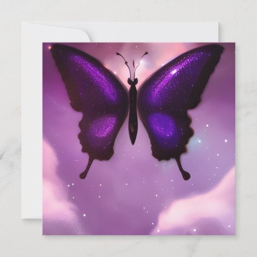 Deep Lila Butterfly Card (Vorderseite)