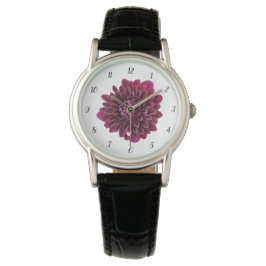 Deep Lila Dahlia Blume Armbanduhr