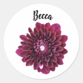 Deep Lila Dahlia Blume Personalisiert Sticker