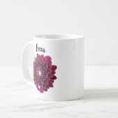 Deep Lila Dahlia Blume Personalisierte Mug Kaffeetasse (Vorderseite Links)
