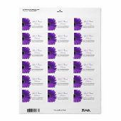 Deep Lila Gerbera Daisy Wedding Address Labels Adressaufkleber (Vorne)