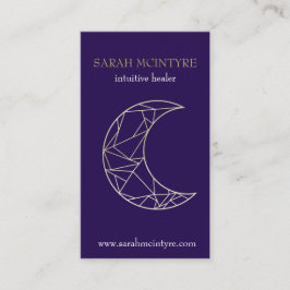 Deep Lila Gold Celestial Moon Psychic Healer Telefonnummerkarte