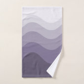Deep Lila Gray Wavey Stripe Modern Badhandtuch Set (Handtuch)